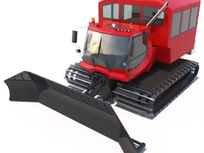 Snowcat PistenBully 600 with passengers cab 3D model