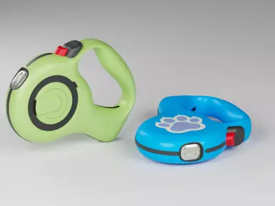 No-Trace Retractable Dog Leash 3D model