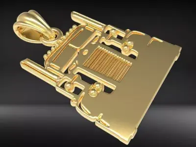 Semi Trailer Truck Pendant Necklace Jewerlry 3D print model purchase