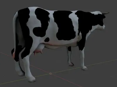 Low Poly Cow Low-poly 3D model