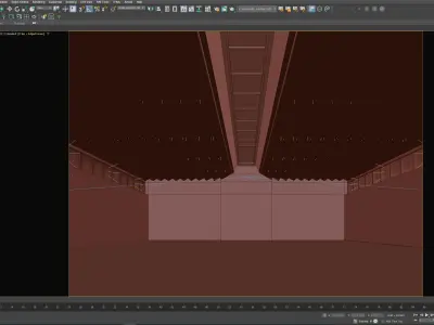 Low poly interior hangar 02 Low-poly 3D model