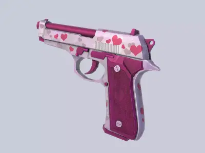 Beretta hearts Low-poly 3D model