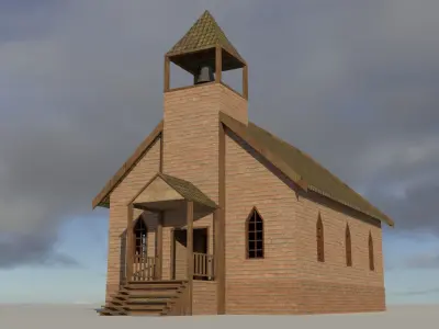 Church Low-poly 3D model buy