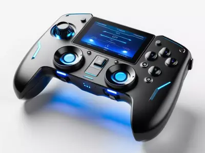 Futuristic Gaming Controller Display 3D model