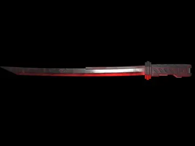 Combat katana Low-poly 3D model