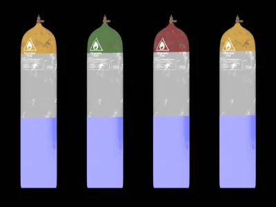 Flammable Gas Cylinder Low-poly 3D model Low-poly 3D model