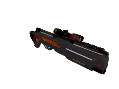 Futuristic SciFi Sniper Rifle 3D model