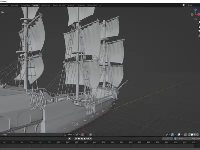 Black pearl Ship 3D model