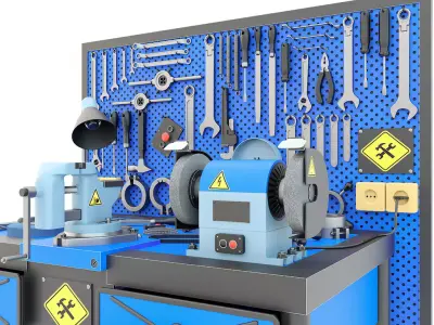 Workbench and garage tools 31 Items - Collection 4 3D model