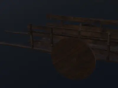Fantasy Medieval Cart Free low-poly 3D model