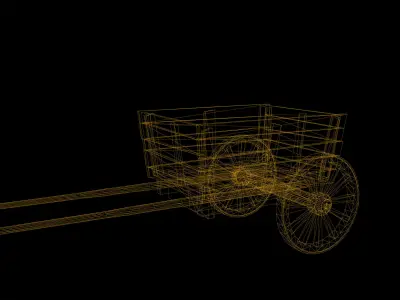 Viking Cart Low Poly Game Ready Low-poly 3D model