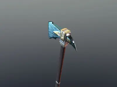 Axe - Adamantite Low-poly 3D model