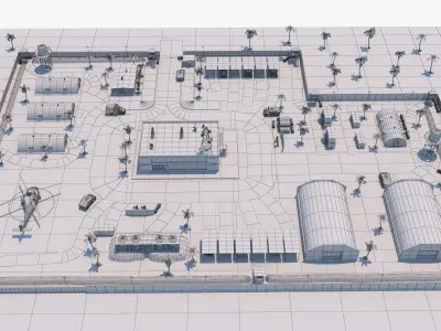 Military Base - Scene Low-poly 3D model
