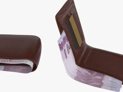Brazil 5 Reais Wallet Money Purse 3D model