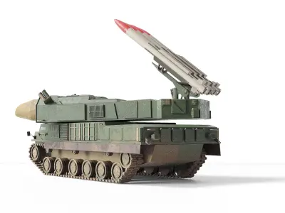 SA-11 soviet surface to air missile system Low-poly 3D model
