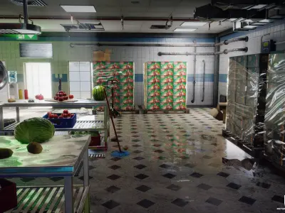 Restaurant Kitchen MODULAR - UNITY --Hdrp-Urp-- Low-poly 3D model