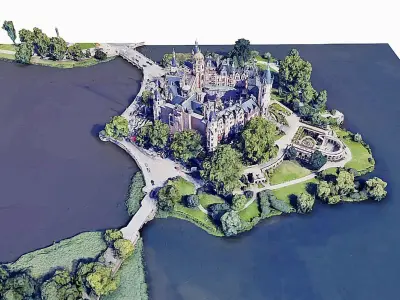 Schwering Castle - Palace - close up Low-poly 3D model