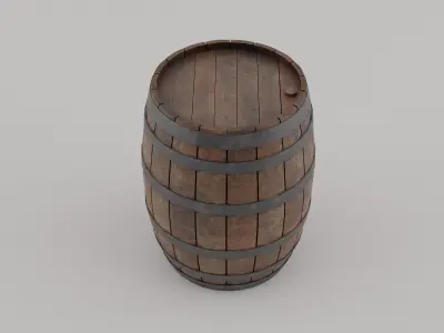 Medieval Barrel  Low-poly 3D model