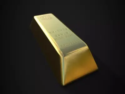 Gold Brick 50 000g Low-poly 3D model