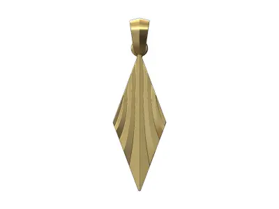 Ribbed art deco vintage pendant charm 3D print model