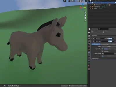 Plushy Toon Donkey Low-poly 3D model