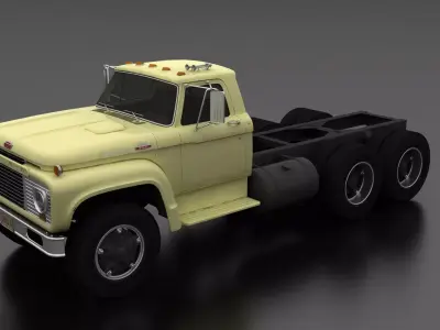T-Series T-850 Truck Chassis 1964 Low-poly 3D model