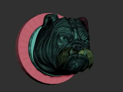 Dog bust wall mounted 3D print model