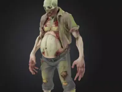 Undead Zombie 3D Model Realistic Horror Figure Free 3D print model