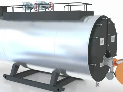 Industrial Hot Water Boiler 3D model