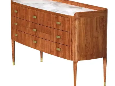 Cosmo Sideboard  Bespoke  Mahogany with Antique Brass Handles  3D model