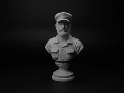 Truck Driver Bust Chess 3D print model
