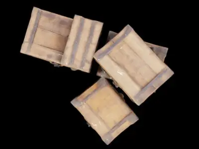 Medieval boxes Low-poly 3D model