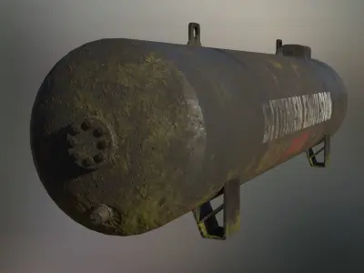 Industrial asphalt emulsion storage tank 3D model