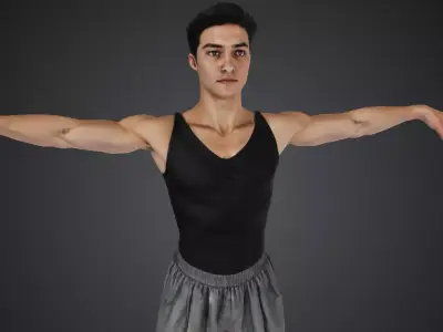 High Poly Human Character  Low-poly 3D model