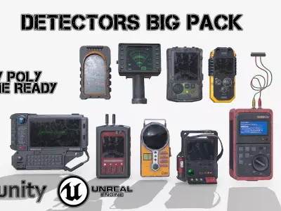 Detectors big pack Low-poly 3D model