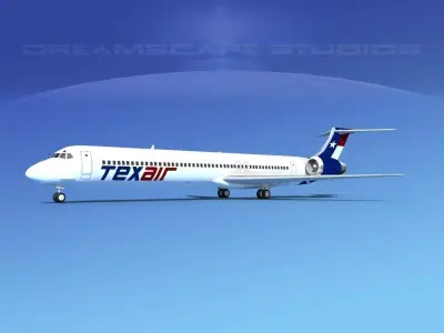 McDonnell Douglas MD83 Texair 3D model
