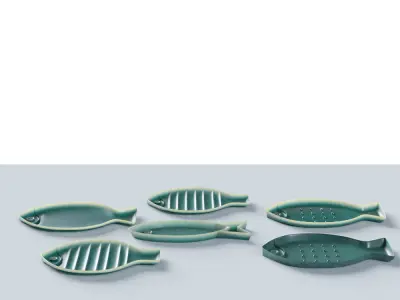 Porcelain Fish plates  3D model