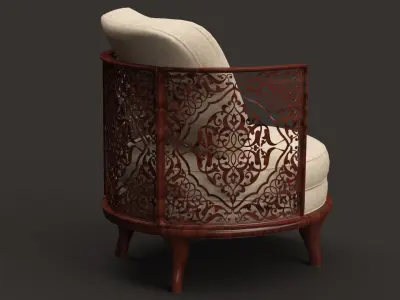 Classic oval wooden chair Free 3D model
