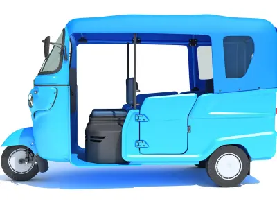 Electric 3 Wheeler Taxi Tuk Tuk 3D model