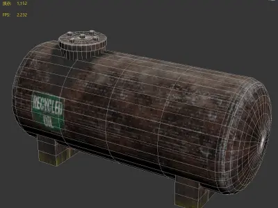 Industrial recycled oil storage tank 3D model
