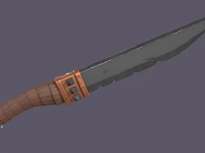 Stylized knife Low-poly 3D model order