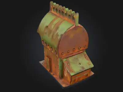 Rustic Control Console  Vintage Tech with Industrial Character 3D model