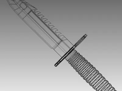 Military Bayonet knife Free low-poly 3D model