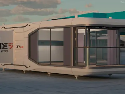 Capsule House E7 Lights On 3D model
