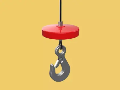 LIFTING CRANE EYE HOOK ELECTRIC HOIST WIRE ROPE SLING CABLE TON 3D model