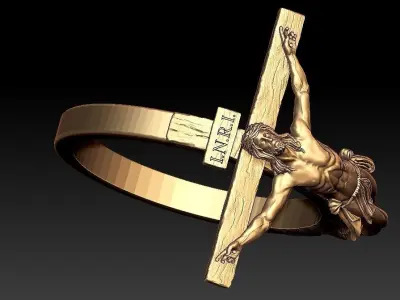 Jesus Ring  3D print model
