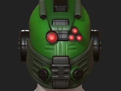 Helmet scifi military combat 3d model low  Low-poly 3D model