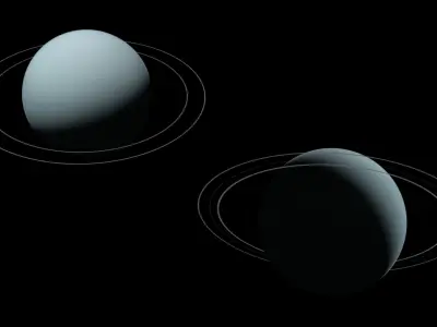  Volumetric Neptune Gas Giant with Ring System For Blender 