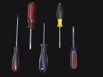 Screwdriver Pack Low-poly 3D model
