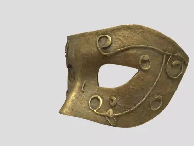 Golden Greek Helmet Low-poly 3D model